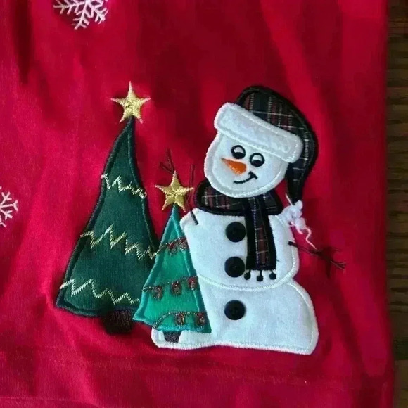 Vintage Embroidered Snowman Cardigan Ugly Christmas Sweater Petite Small Cottage - Picture 10 of 11